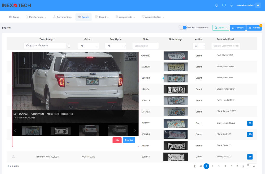 IZCloud, Inex's ALPR Campground Access Control Software
