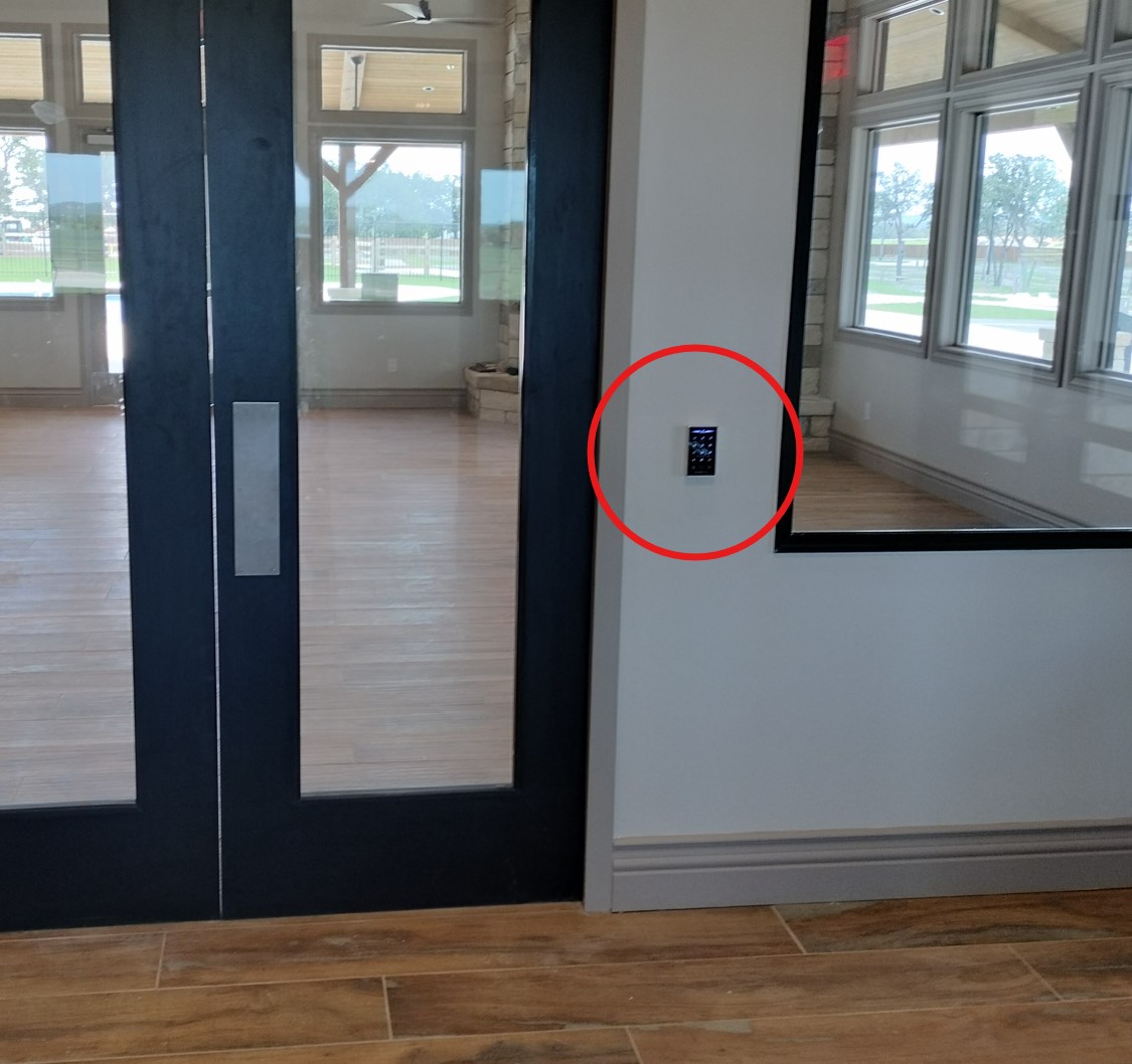 Campground common area door access with pinpad