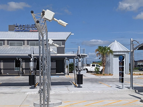 camera installed in row on the road