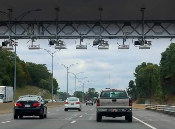 Highway lane with ALPR Camera installed