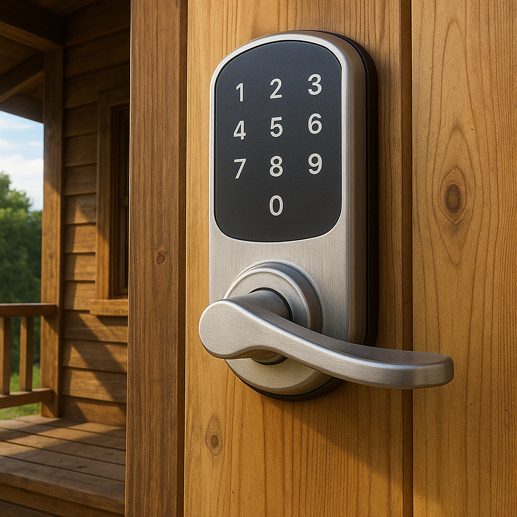 smart lock on a campground cabin 1 smart lock on a campground cabin