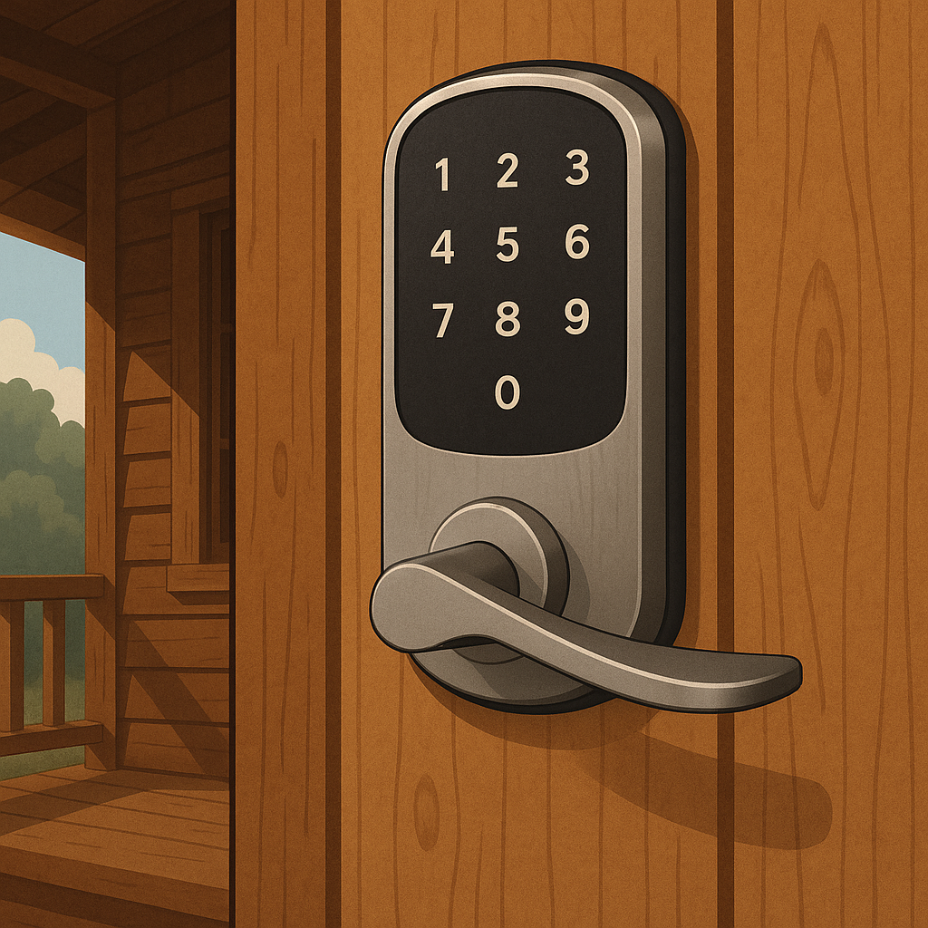 smart lock on a campground cabin smart lock on a campground cabin