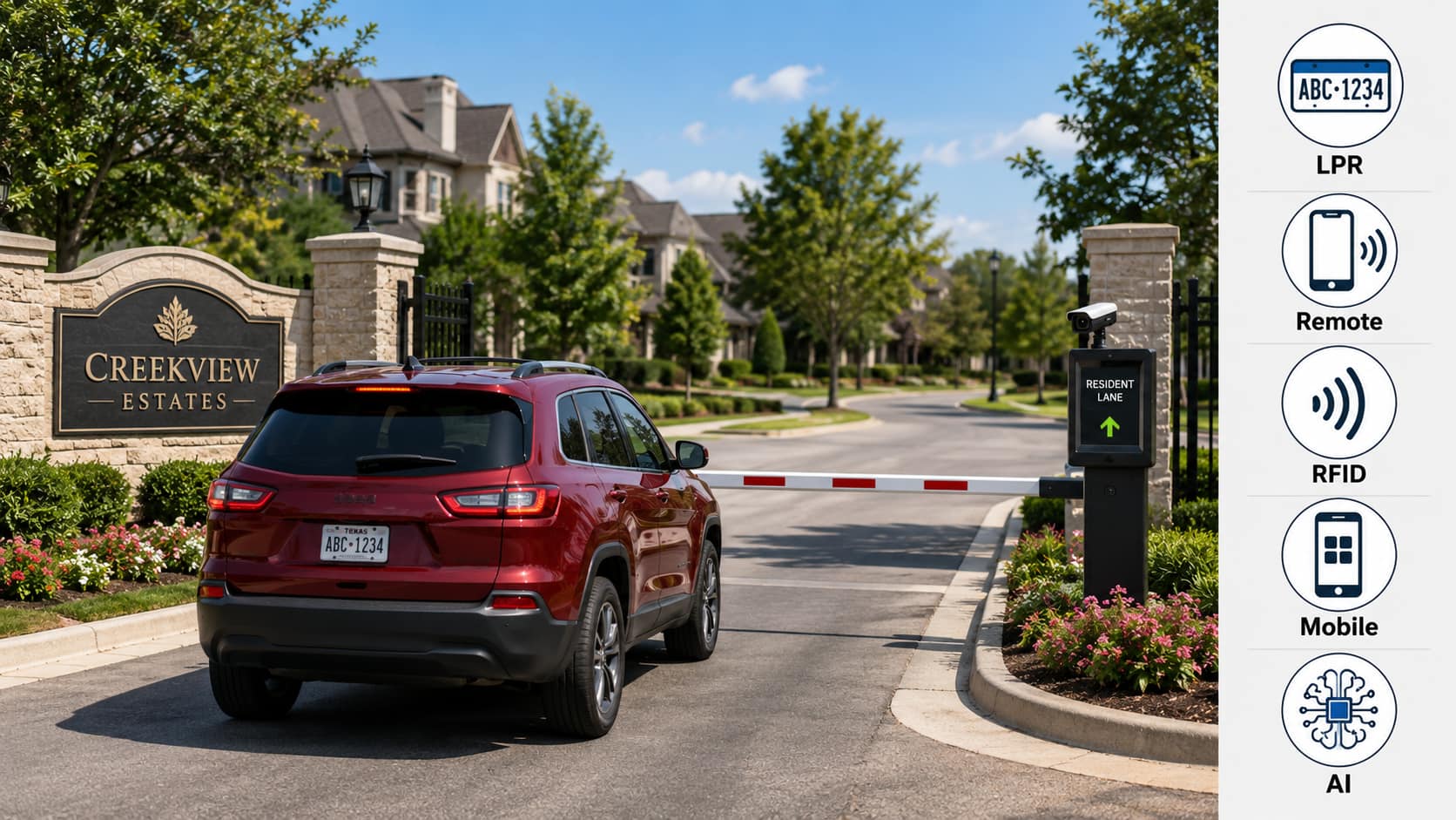 Car Entering Gated COmmunity